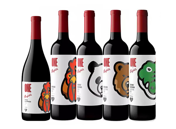 黑河回收奔富红酒奔富一号1号Penfolds ONE潮流联名Human Made中国熊猫加州棕熊法国雄鸡澳洲鳄鱼行情价格